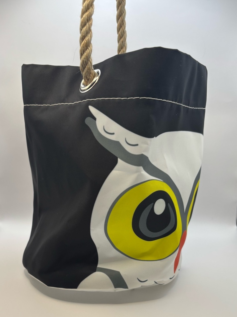 SeaBags of Maine Owl 🦉 Print Tote Bag with Rope Handle - Picture 4 of 6